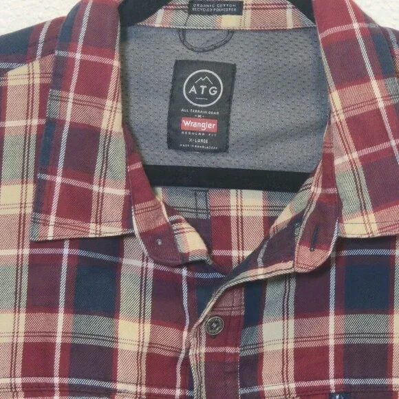 Wrangler ATG All Terrain Gear Plaid Flannel Shirt – Men’s XL - Picture 6 of 10